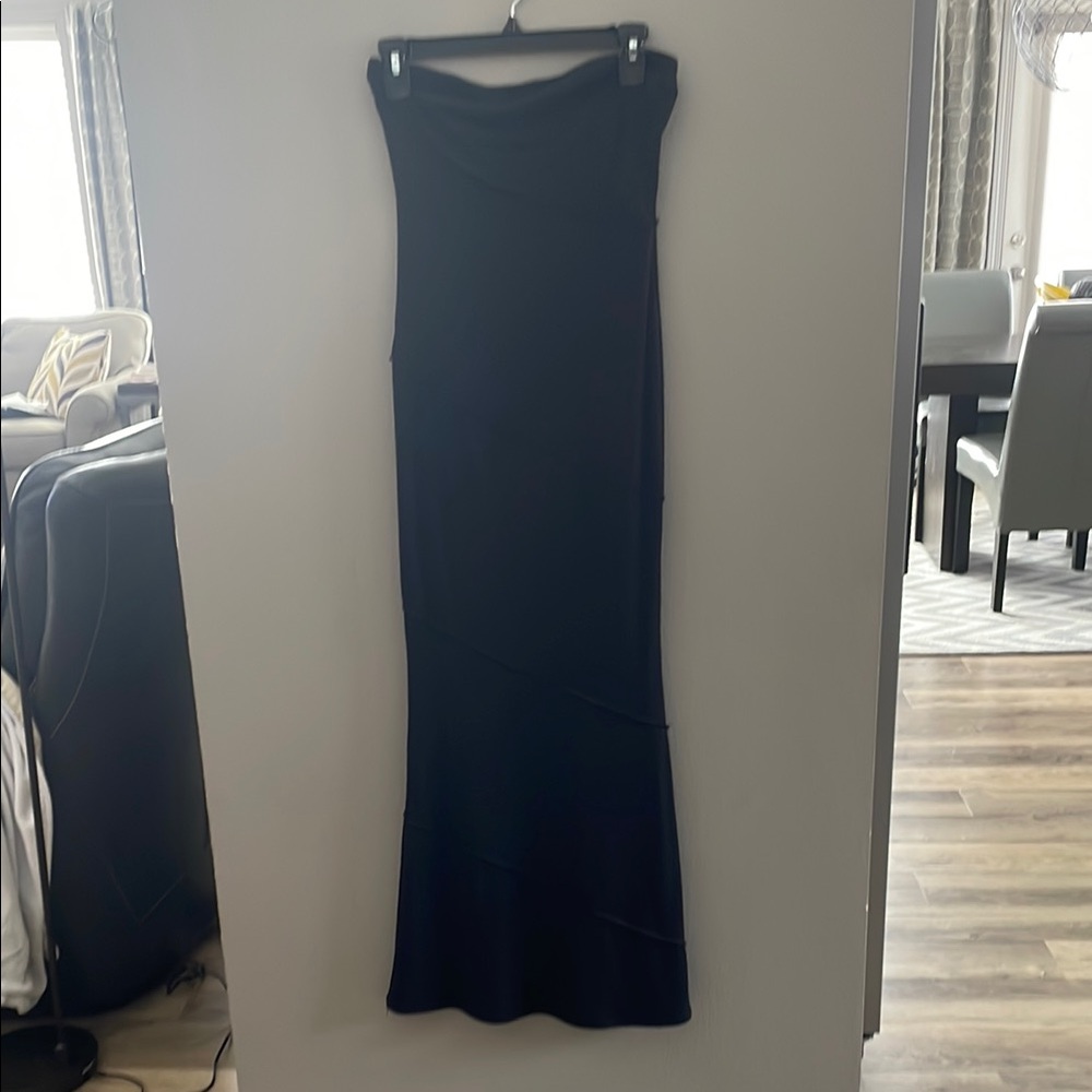 Shoedazzle Strapless Black Maxi Dress